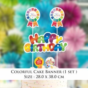Colorful Cake Banner, Birthday Cake Banner Decoration