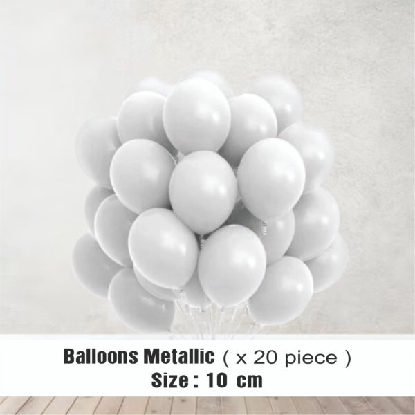 White metallic Balloons