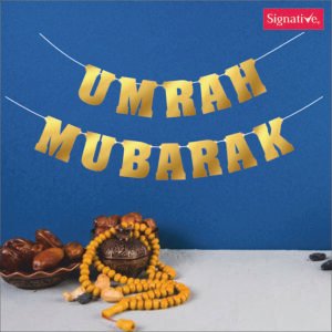 Umrah Mubarak Banner Gold